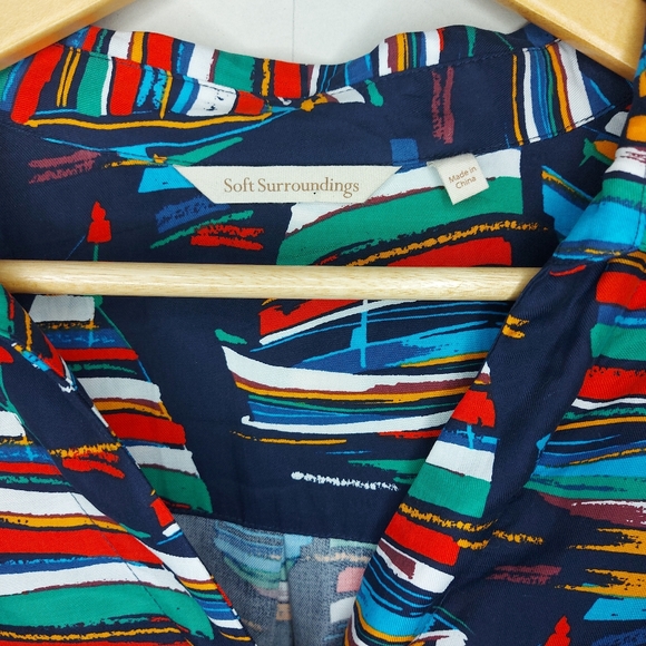 Soft Surrounding Sail Away Boat Print Tunic Top - Picture 10 of 14